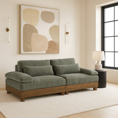 Causeuse modulaire 2 pièces en tissu chenille 95,5 po Turin