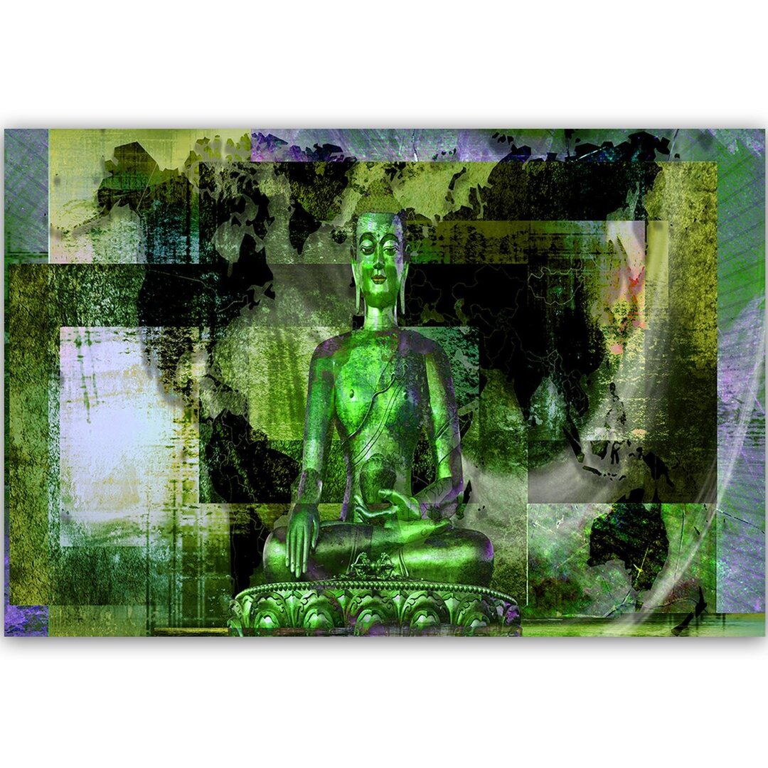 Leinwandbild Buddha auf abstraktem Hintergrund 1