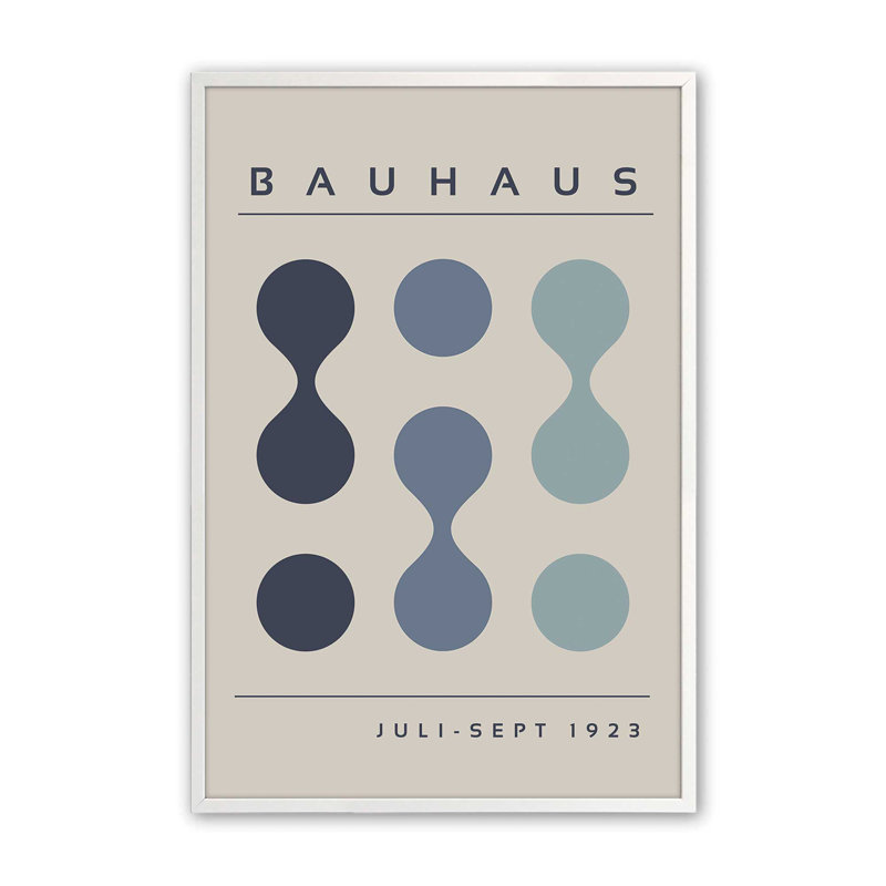 Imprimé Midhaus Bauhaus, H 15 po x l 12 po, Reproduction encadrée sans passe-partout, Blanc opaque