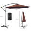 Parasol suspendu en porte-à-faux 10 ', et résistance à l'eau, réglable à 360 degrés, base, point d'inclinaison brun
