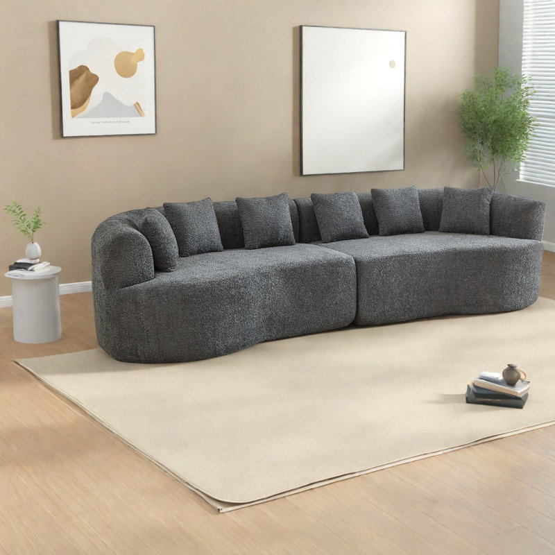 Compression Cloud Sectionals, Chenille 111.5 Inch Modern Home Sofa
