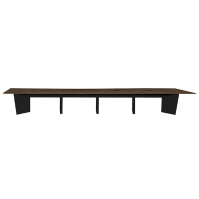 Elleny 240" Conference Table With Power Data Grommet- Neo Walnut/ Black