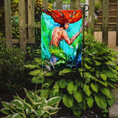 Drapeau de jardin 2 côtés mermaids céleste