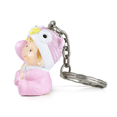 Bryna Baby with Owl Hat Key Chain Baby Shower Favor