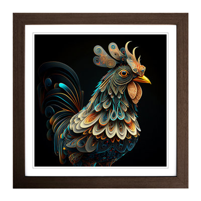 Chicken Ornamental Art - Framed Print