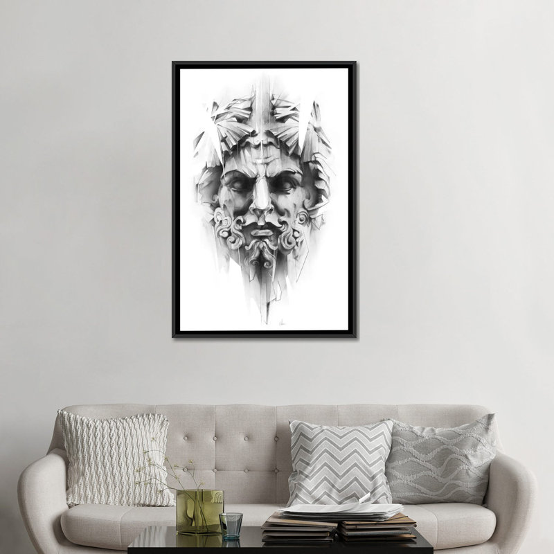« roi on diamants », impression sur toile tendue, H 48 po x l 32 po x P 1,5 po, Toile avec cadre noir, Pas de tapis