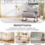 Chaise berçante grise pour salon avec structure en métal robuste et structure stable-2040944150
