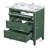 30'' Bathroom Vanity With Ceramic Sink Combo, Free Standing Single Vanity Set With 3 Drawers, Solid Wood Frame Bathroom Storage Cabinet, Green