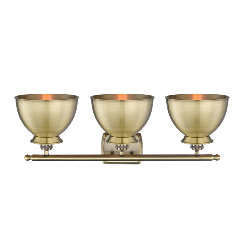 Éclairage pour meuble-lavabo à intensité variable 3 lumières Erastus, Laiton antique, Ampoule non incluse, Laiton antique