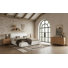 Lutz - Modern Ivory Fabric + Natural Oak 4-piece Bedroom Set