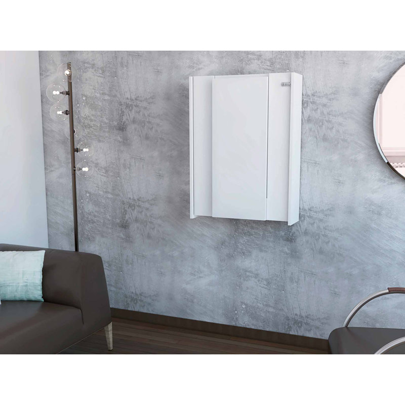 Dalton Foldable Floating Desk with 7 Shelf Divisions, White