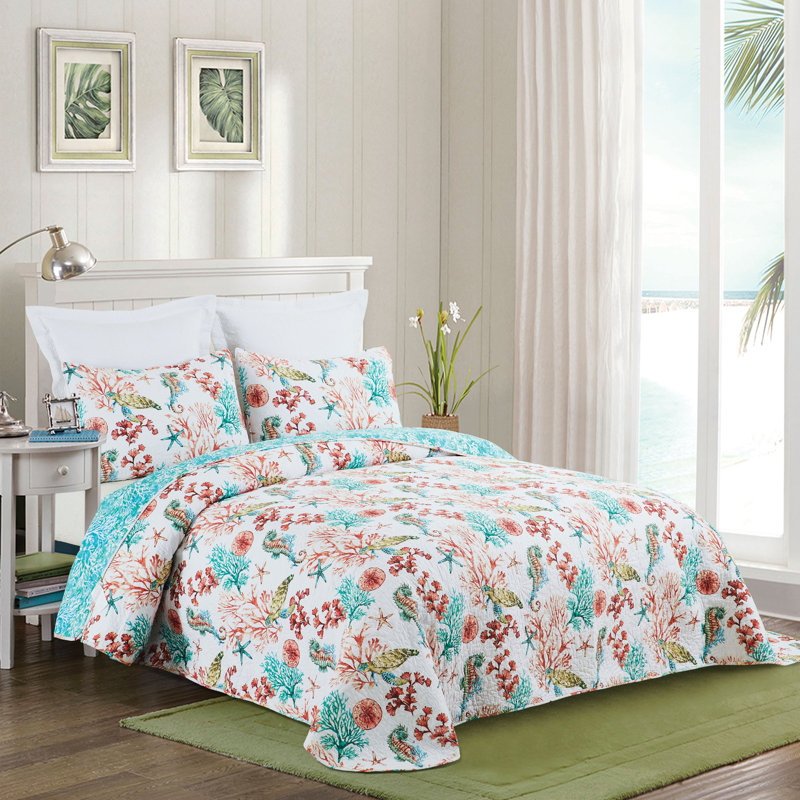 Red/Pink Cotton Reversible Quilt