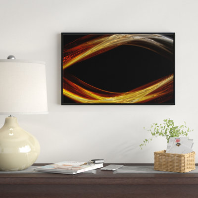 «Red Golden Shapes in Black», reproduction d'impression sur toile tendue