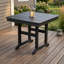 35" HDPE Outdoor Patio Dining Table with Umbrella Hole, Black