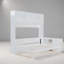 Lits pour grand lit peu encombrants avec rangement en bois et bureau moderne