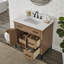 Uribe Meuble-lavabo autoportant à simple cuve avec plateau en pierre blanche ingénieur