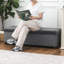 Banc de rangement avec repose-pieds en velours côtelé 47 pouces-2065381117