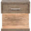Table de chevet pour chambre à coucher avec 2 tiroirs en bois, brun orge doux, DEL intégrée, tablette ouverte, profondeur de 26 pouces et finition brune de 2 po, largeur inférieure de 17 po,