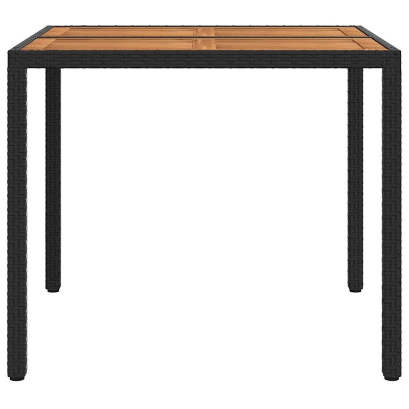 Wicker Outdoor Dining Table , cm W 90cm cm D, Brown / Black, 75cm H x 90cm W x 90cm D