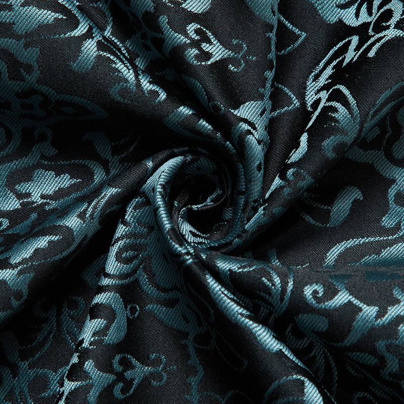 California King Aqua and Black Jacquard Comforter Set, 12 Pieces