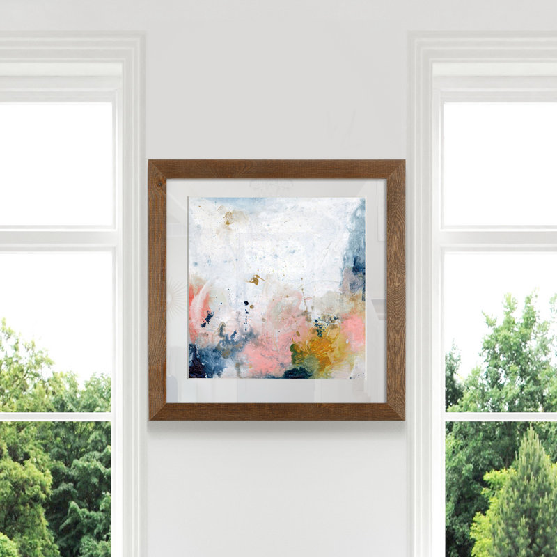 Pastel Fantasy IV-imprimé sur papier, H 31,5 po x l 31,5 po x P 1,5 po, Cadre en érable