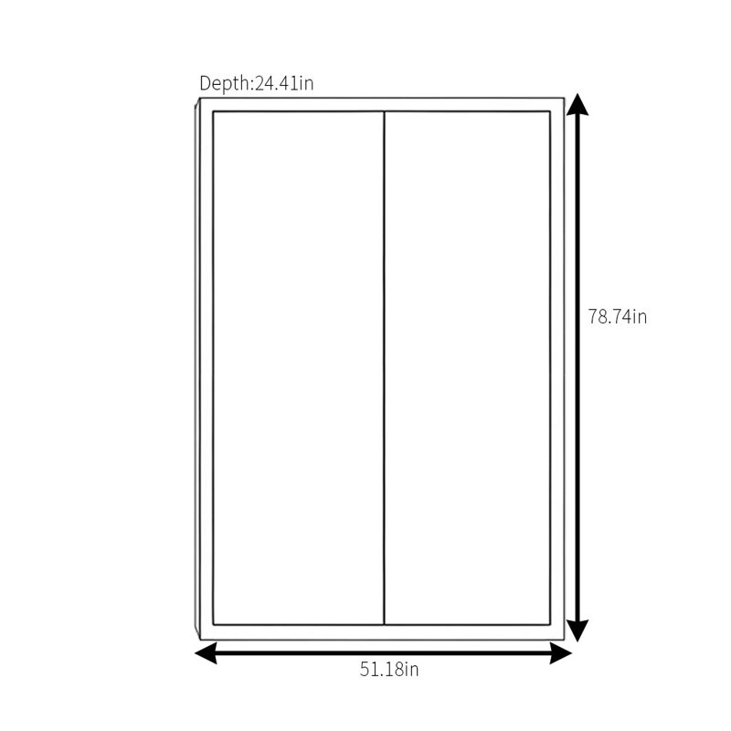 Armoire simple et classique à deux portes, H 79 po x l 51 po x P 24 po