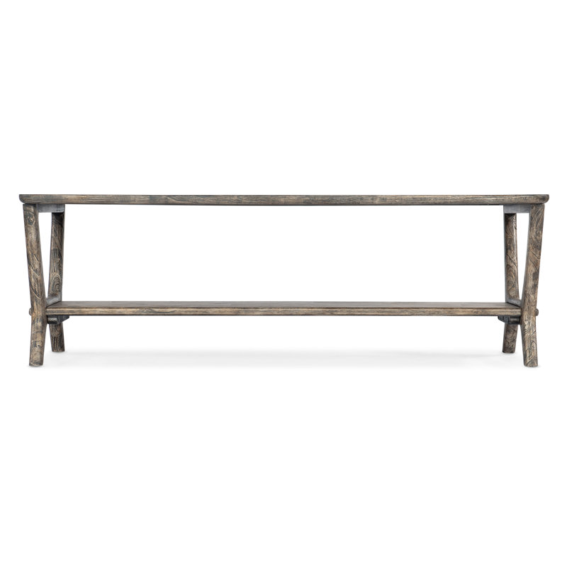 Transitional Mindi Wood Rectangular Coffee Table with Storage