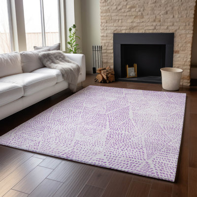 Premium Machine Washable Cerrito AMF591 Purple Rug