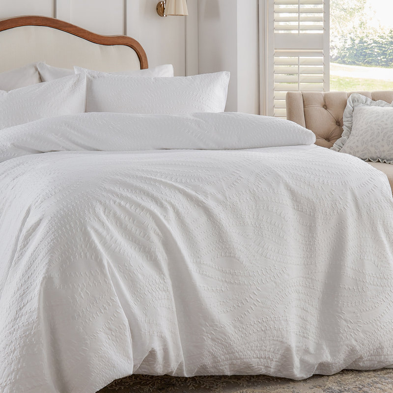 Georgia Cotton Blend No Pattern Duvet Cover Set with Pillowcases, Double Duvet Cover Set + 2 Standard Pillowcases