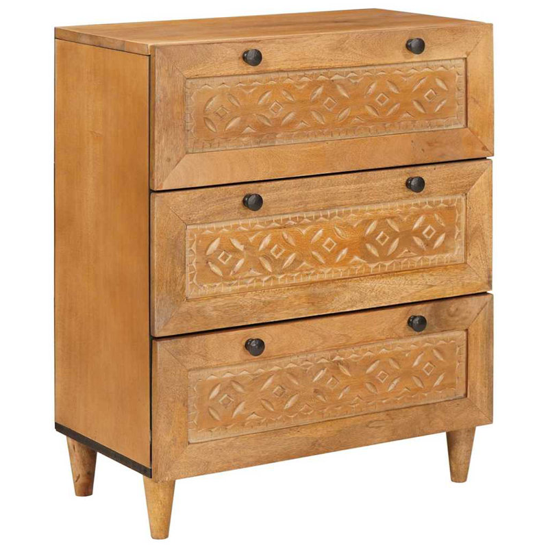 60cm Solid Wood Sideboard, Brown