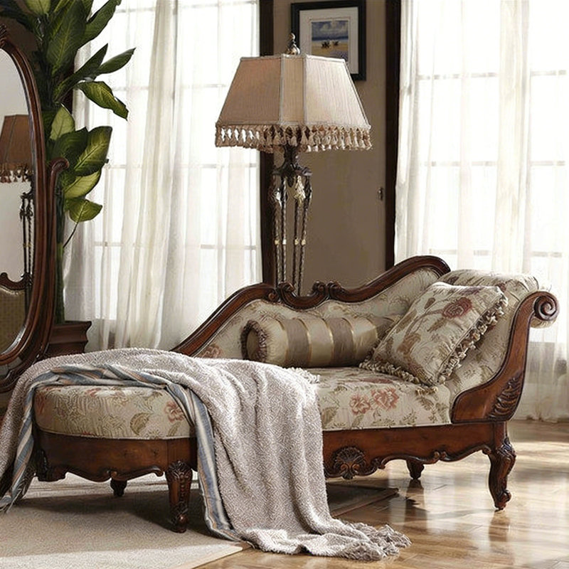 Fauteuil impérial en bois massif de style brun 74,8 po