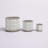 3‑Piece Round Stoneware Planters with Geometric Patterns