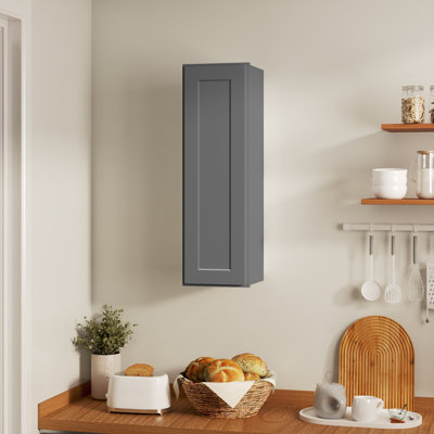 HOMEIBRO Cozy Design, meuble mural standard en contreplaqué, style Shaker, gris Shaker, 30,5 cm (L) x 30,5 cm (P) x 106,7 cm (H), à monter soi-même
