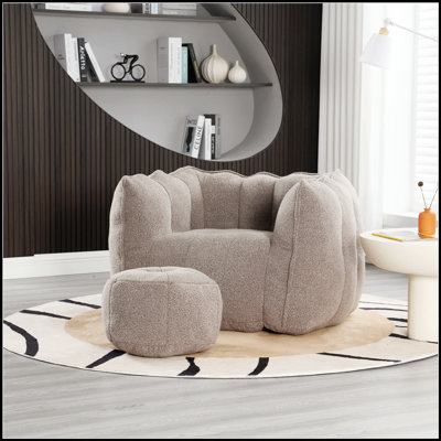Fauteuil à billes moelleux avec copeaux de mousse haute résilience pour un confort ultime dans les salons et les chambres