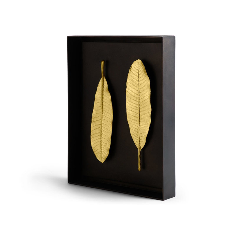 Champa Leaf Shadow Box, Gold