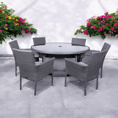 MALAGA 6 Seater Stacking Dining Set