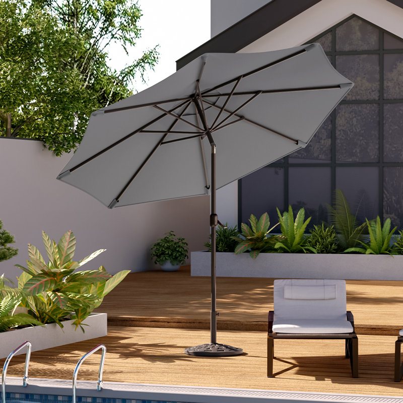 Aaroon 300cm Tilt Market Parasol, Light Grey