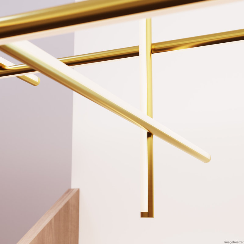 Labyrinth 1 - Light LED Chandelier, Brass