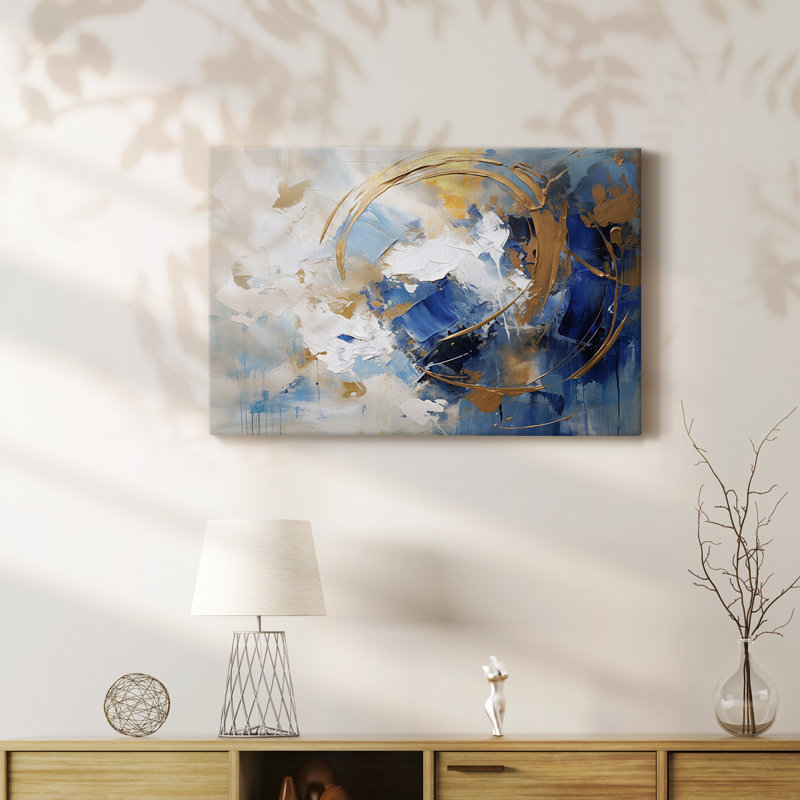 ABSTRACT LXVII - Toile tendue avec châssis de qualité supérieure - Prêt à être accroché, H 40 po x l 60 po