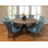 Ensemble de salle à manger 7 pièces avec table en bois de manguier et 6 chaises en velours Cleo Aryhanna
