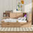 Full Size Corner Bed Frame With Storage Bookcase And Upholstered Headboard, Charging Station And Drawers-108195607-108195612