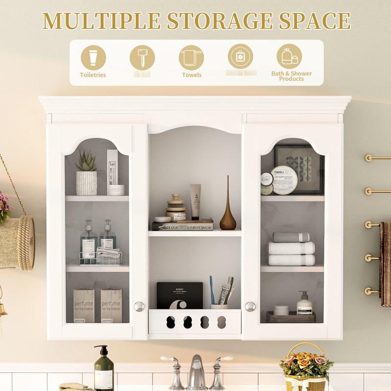 Bathroom Wall Mounted , White, Adjustable Shelving For Storage Aggregator, Shelving, Large Capacity
