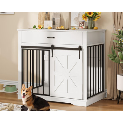 Caisse pour chien de style meuble, chenil pour animaux en panneau de fibres à densité moyenne