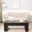 Table basse de 49 po en bois noir, table de centre en bois d'ingénierie avec finition noire solide, table basse moderne de style campagnard-134881728