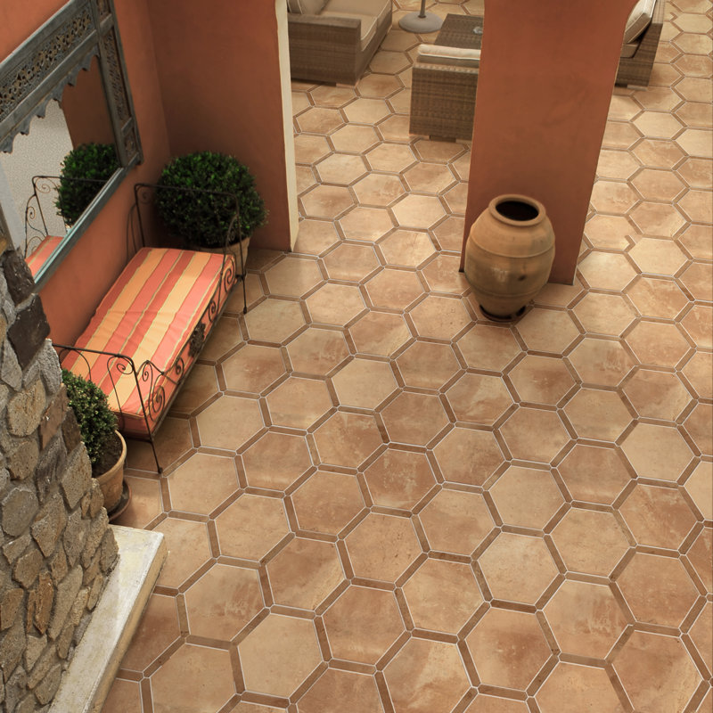 Doscotto Panal 9" x 10" Porcelain Moroccan Wall & Floor Tile