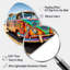 «Magic Hippie Bus On The Beach I - Car Van Nebula Shape», art mural asymétrique en métal-109636563