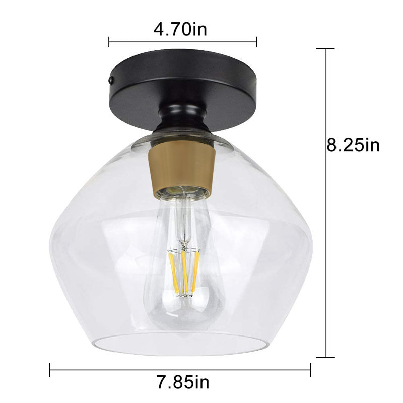 Plafonnier semi-encastré 1 lumière 7,85 po Ruthlia