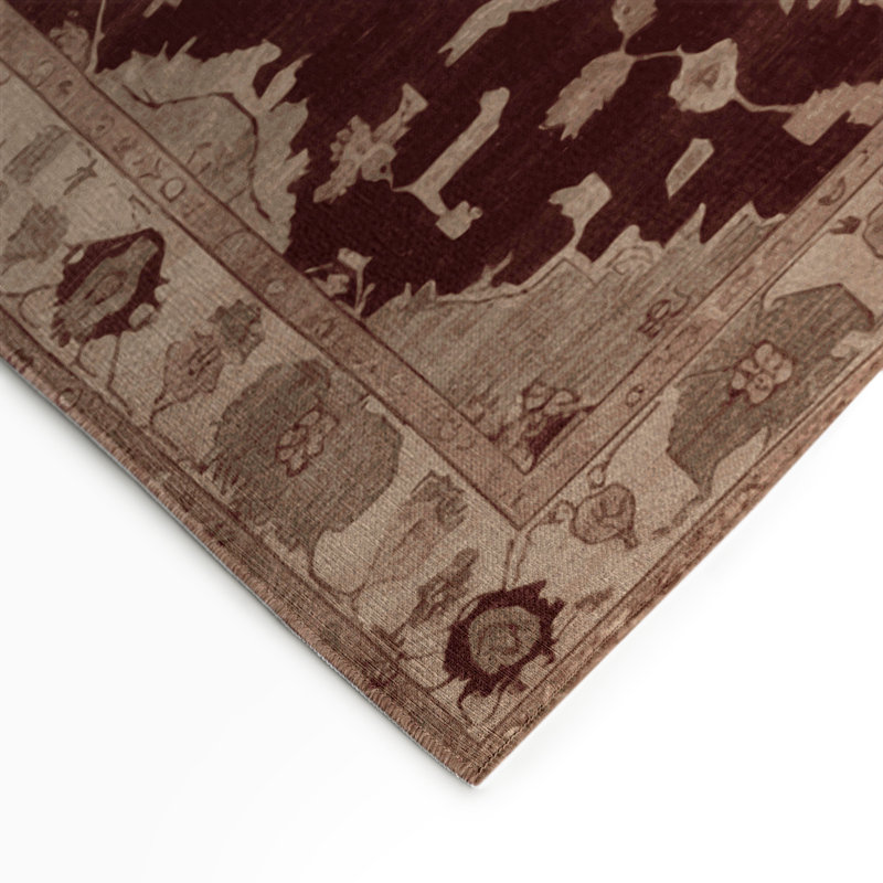 Tapis intérieur et extérieur brun Overdyed, Rectangle 5 pi x 7 pi
