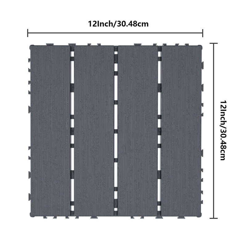 12 in. x 12 in.Outdoor Weatherproof Interlocking Deck Tiles,Plastic Flooring for Patio,Easy DIY Installation,Low Maintenance