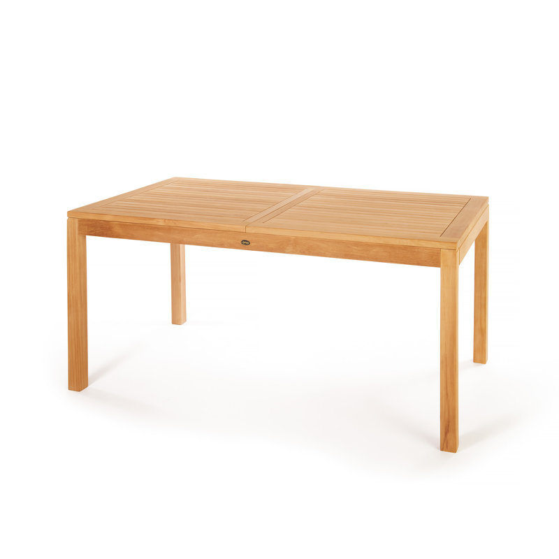Ellie-Maye Rectangular Teak Outdoor Dining Table , in. W 35.50'' in. D, 35.50" W x 65" L x 29.50" H
